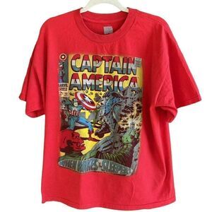 Marvel Comics‎ Captain America Red Graphic T-Shirt Size Large